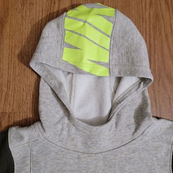 Nike Sportswear NSW Jacket Hoodie Gray Black Yellow Fleece Unisex Kids Size 7 - Picture 4 of 6